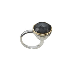 Beatrix Ost Black Hematite & Crystal Ring