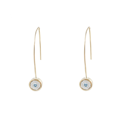 Birthstone 14K Gold Wire Drop Earrings
