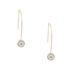 Birthstone 14K Gold Wire Drop Earrings