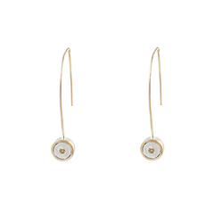 Birthstone 14K Gold Wire Drop Earrings