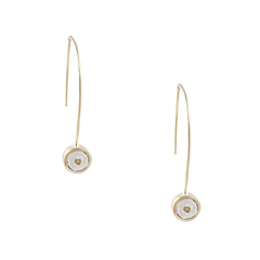 Birthstone 14K Gold Wire Drop Earrings