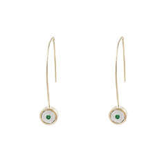 Birthstone 14K Gold Wire Drop Earrings