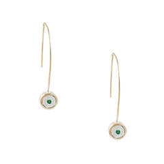 Birthstone 14K Gold Wire Drop Earrings