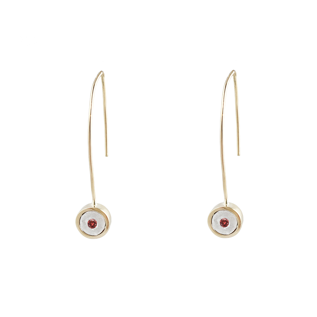 Birthstone 14K Gold Wire Drop Earrings