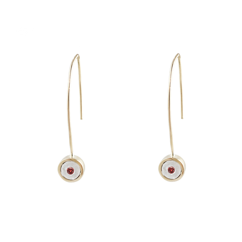 Birthstone 14K Gold Wire Drop Earrings