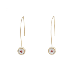 Birthstone 14K Gold Wire Drop Earrings