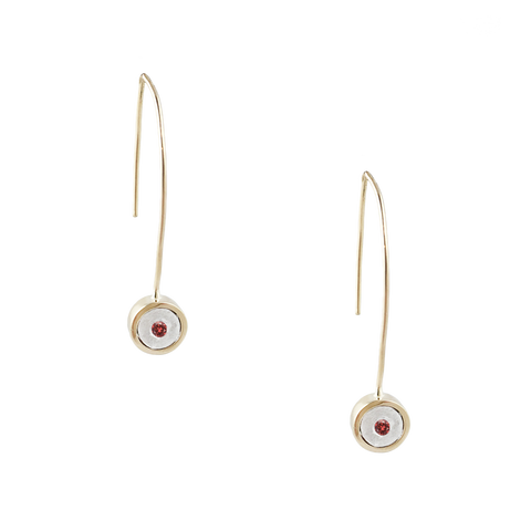 Birthstone 14K Gold Wire Drop Earrings