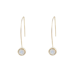 Birthstone 14K Gold Wire Drop Earrings