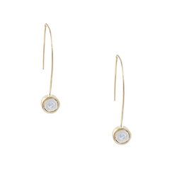 Birthstone 14K Gold Wire Drop Earrings