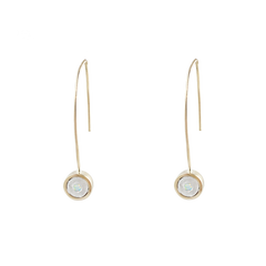 Birthstone 14K Gold Wire Drop Earrings