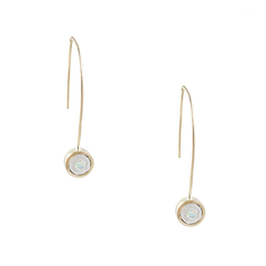Birthstone 14K Gold Wire Drop Earrings