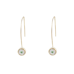 Birthstone 14K Gold Wire Drop Earrings