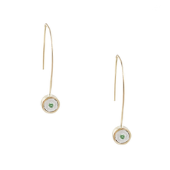 Birthstone 14K Gold Wire Drop Earrings