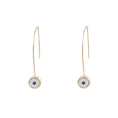Birthstone 14K Gold Wire Drop Earrings