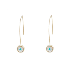 Birthstone 14K Gold Wire Drop Earrings