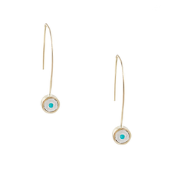 Birthstone 14K Gold Wire Drop Earrings