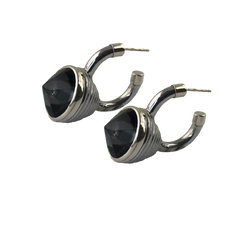 Beatrix Ost Hematite Crystal Earrings